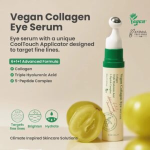 AXIS-Y Vegan Collagen Eye Serum - K Beauty Triple Hyaluronic Acid & Peptide Collagen Serum Improve Skin Elasticity, Reduce Fine Lines & Dark Circles - Vegan Korean Skin Care Eye Cream - 0.33 fl. oz.