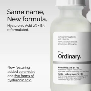 The Ordinary Hyaluronic Acid 2% + B5 (with Ceramides), Multi-Depth Hydration Serum for Plumper, Smoother Skin