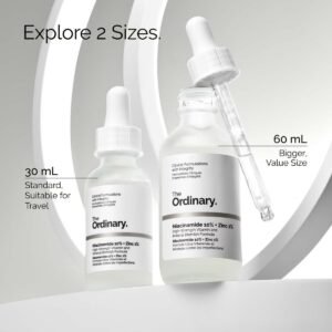 The Ordinary Niacinamide 10% + Zinc 1%, Smoothing Serum for Blemish-Prone Skin (60ml Jumbo Size)