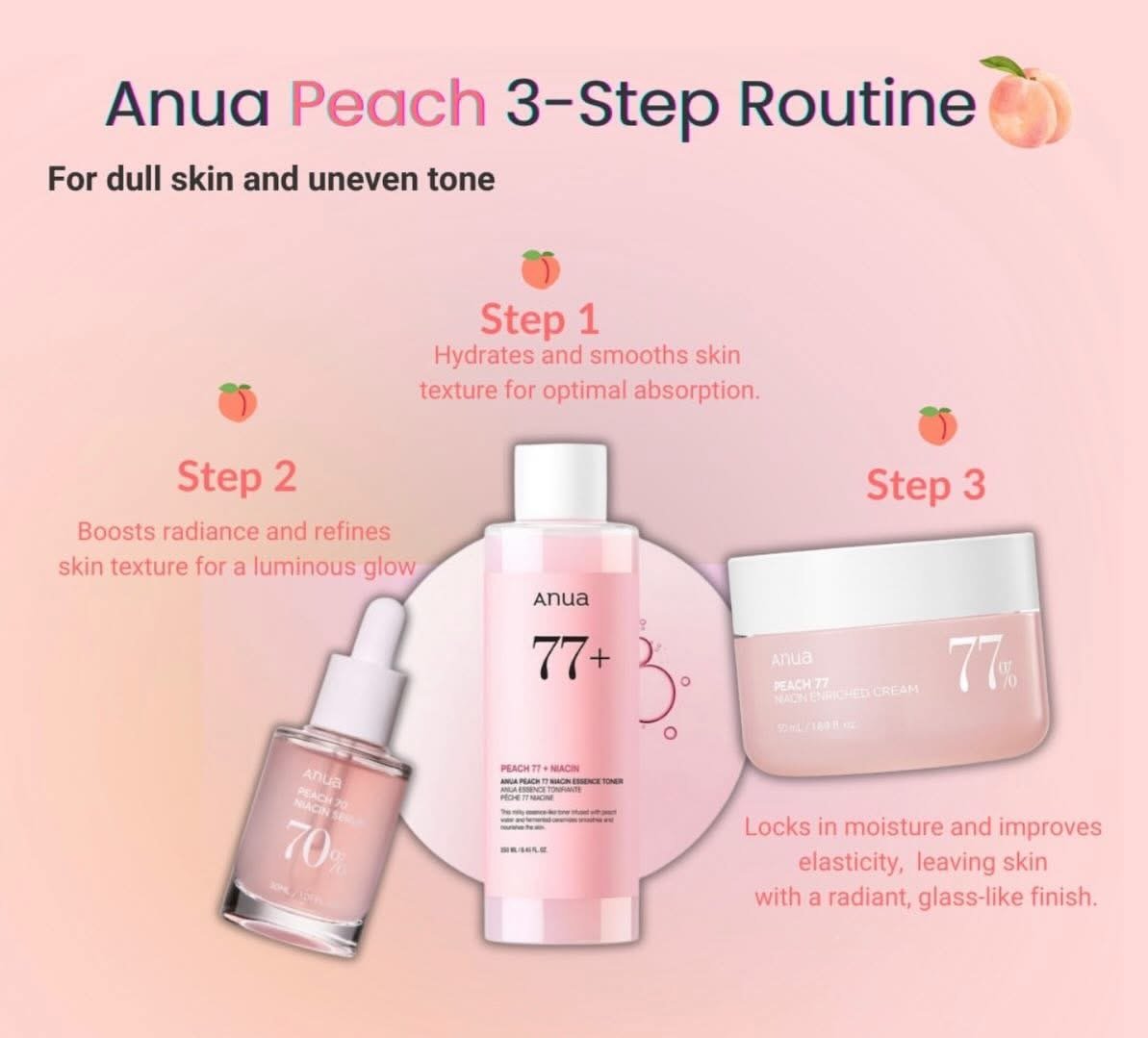 Anua Peach Brightening Set, Serum, Cream, Essence Milk Toner, BIG SIZES. 1 Anua Peach Brightening Set, Serum, Cream, Essence Milk Toner, BIG SIZES.