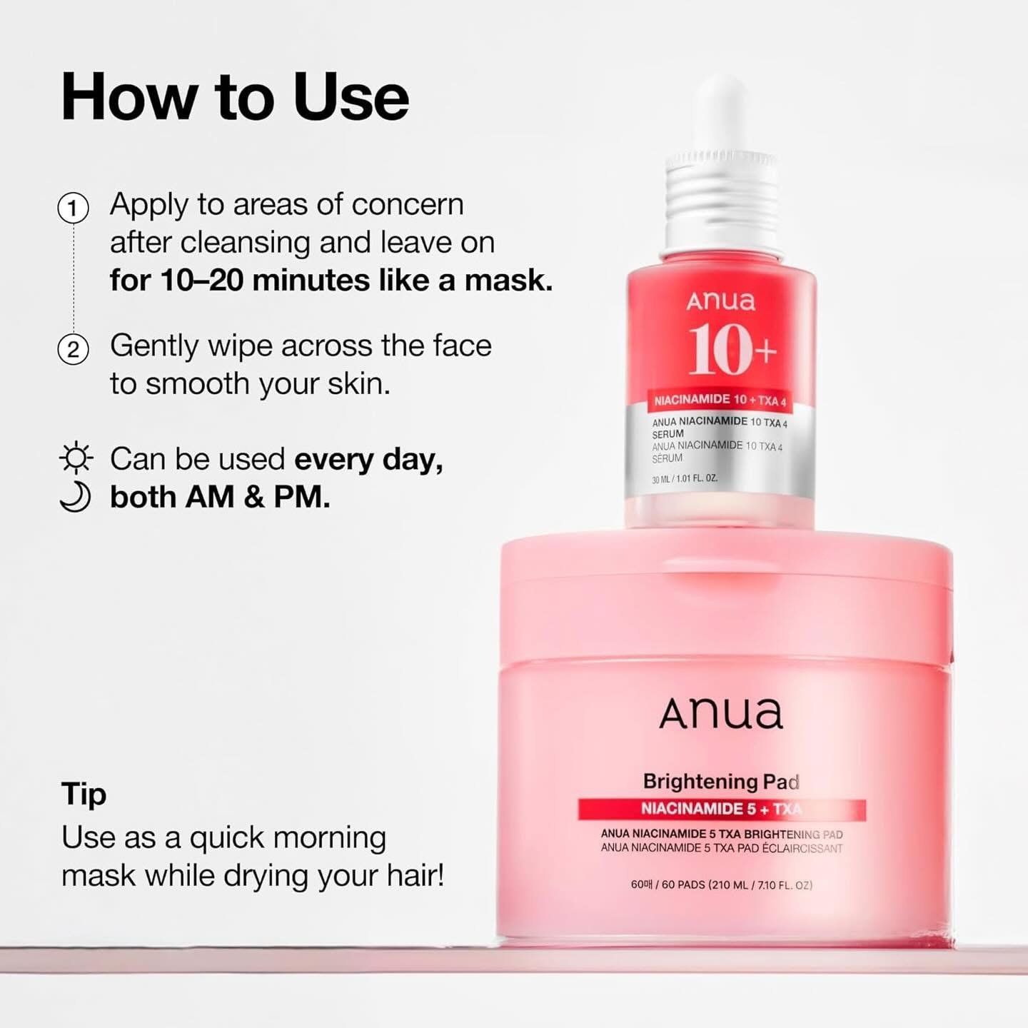 ANUA TXA 10 + Niacinamide Dark Spot Prep & Brightening Pads Niacinamide + TXA Boost Duo, 2 ANUA TXA 10 + Niacinamide Dark Spot Prep & Brightening Pads Niacinamide + TXA Boost Duo, - Image 2