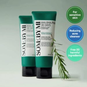 SOME BY MI AHA BHA PHA 30 Days Miracle Acne Clear Foam – 3.38oz, 100ml – Korean Acne Face Wash for Smooth & Clear Skin – Salicylic Acid Cleanser for Exfoliation & Sebum Control – Korean Skin Care