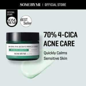 Home 6 SOME BY MI AHA BHA PHA 30 Days Miracle Cream - 2.02oz, 60ml - Mild Exfoliating Salicylic Acid & Centella Face Moisturizer for All Skin Types - Daily Soothing & Clarifying Face Cream - Korean Skin Care