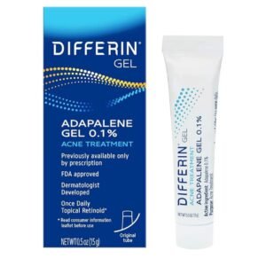 Home 5 Differin Acne Treatment Gel, 30 Day Supply, Retinoid Treatment for Face with 0.1% Adapalene, Gentle Skin Care for Acne Prone Sensitive Skin, 0.5oz 15g Tube (Packaging May Vary)