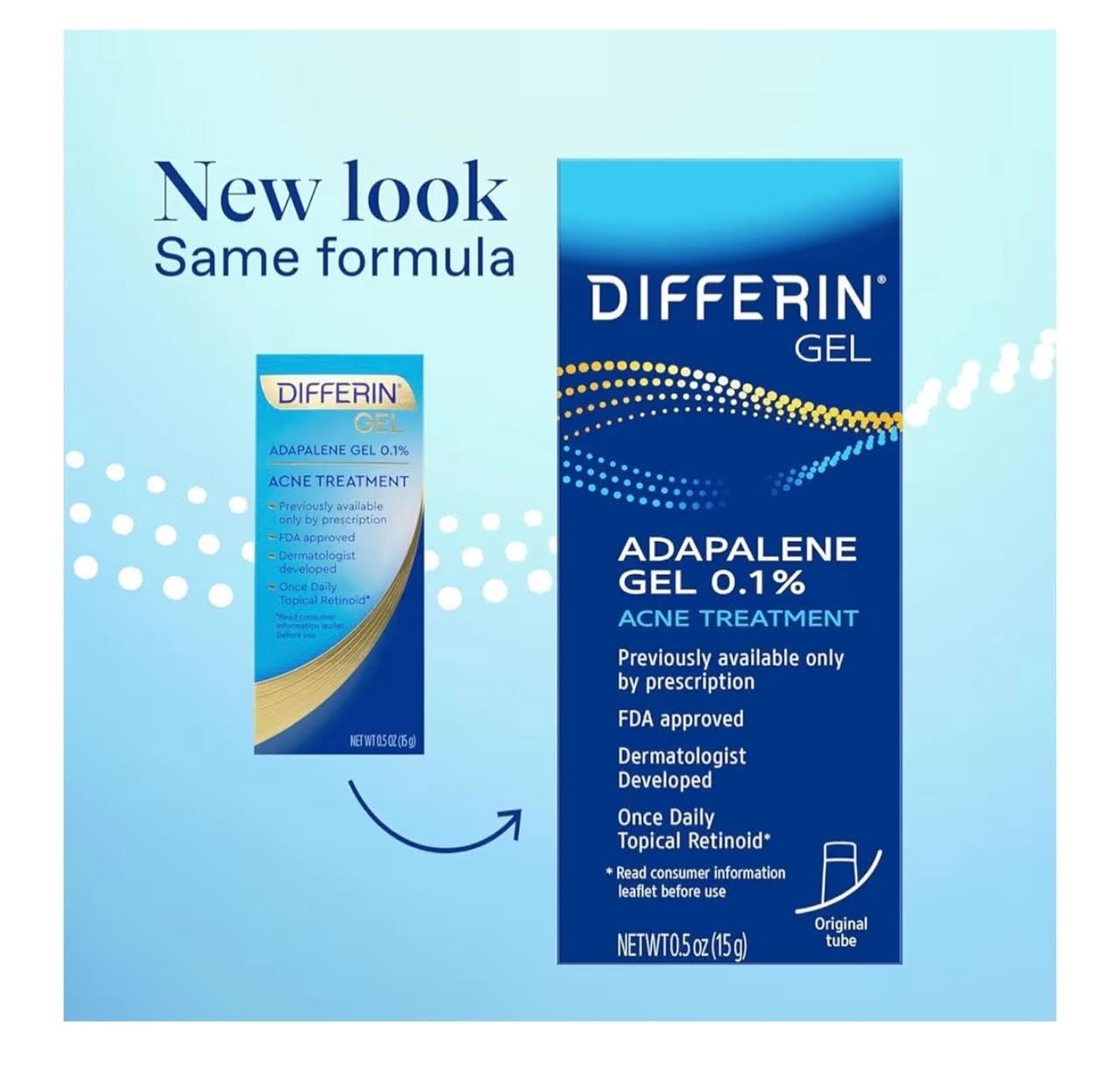 Differin Acne Treatment Gel, 30 Day Supply, Retinoid Treatment for Face with 0.1% Adapalene, Gentle Skin Care for Acne Prone Sensitive Skin, 0.5oz 15g Tube (Packaging May Vary) 3 Differin Acne Treatment Gel, 30 Day Supply, Retinoid Treatment for Face with 0.1% Adapalene, Gentle Skin Care for Acne Prone Sensitive Skin, 0.5oz 15g Tube (Packaging May Vary) - Image 3