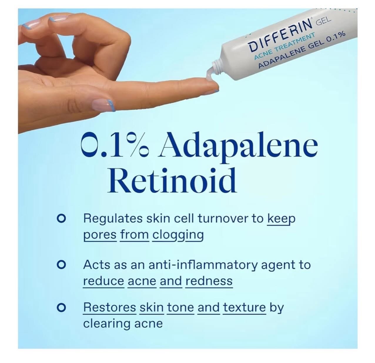 Differin Acne Treatment Gel, 30 Day Supply, Retinoid Treatment for Face with 0.1% Adapalene, Gentle Skin Care for Acne Prone Sensitive Skin, 0.5oz 15g Tube (Packaging May Vary) 6 Differin Acne Treatment Gel, 30 Day Supply, Retinoid Treatment for Face with 0.1% Adapalene, Gentle Skin Care for Acne Prone Sensitive Skin, 0.5oz 15g Tube (Packaging May Vary) - Image 6