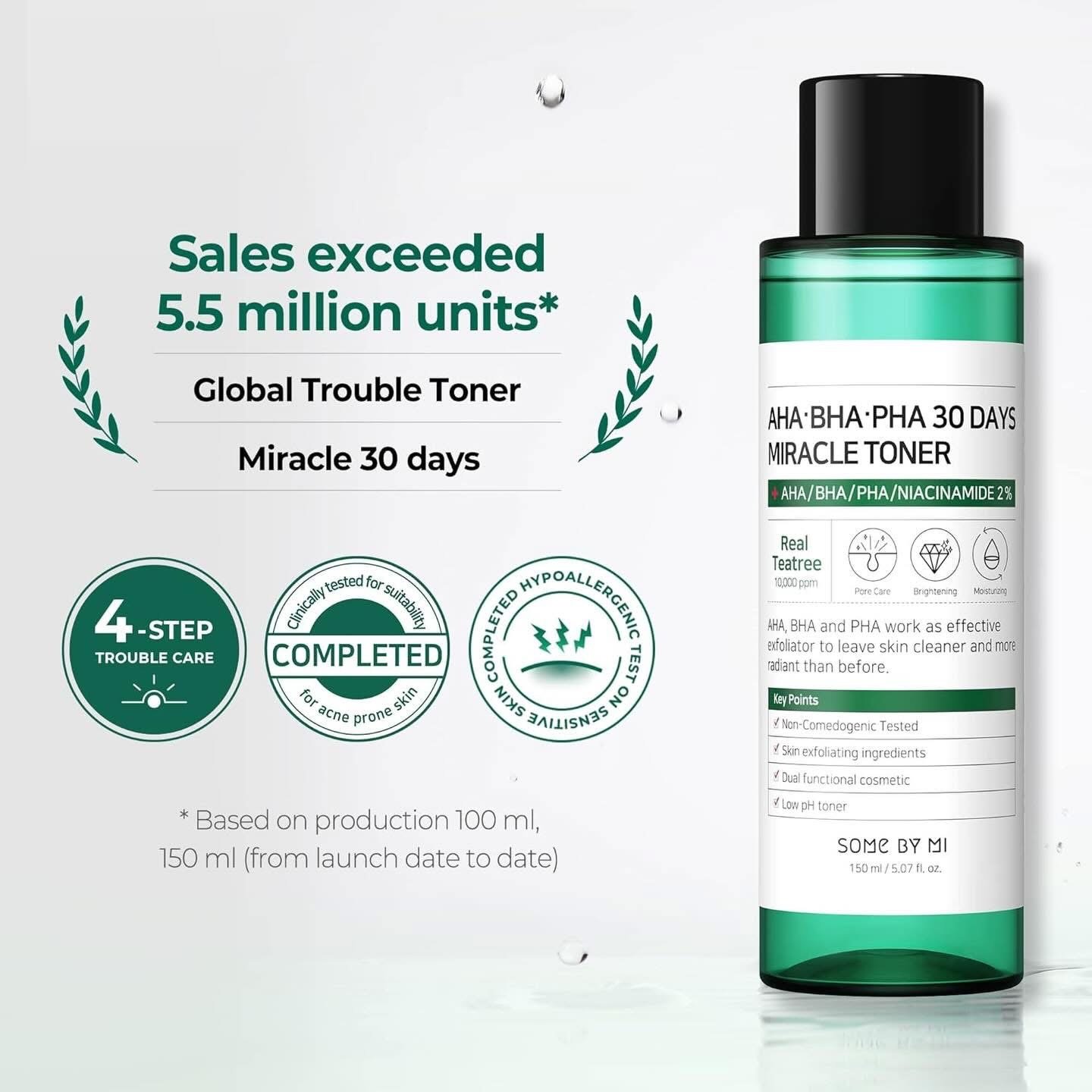 SOME BY MI AHA BHA PHA 30 Days Miracle Toner – 5.07oz, 150ml – Korean Salicylic Acid Exfoliating Face Toner for All Skin Types – Daily Pore Care & Oil Control with 2% Niacinamide – Korean Skin Care 3 SOME BY MI AHA BHA PHA 30 Days Miracle Toner – 5.07oz, 150ml – Korean Salicylic Acid Exfoliating Face Toner for All Skin Types – Daily Pore Care & Oil Control with 2% Niacinamide – Korean Skin Care - Image 3