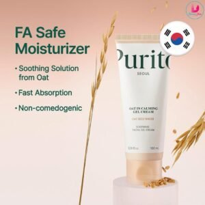 Home 2 PURITO Oat In Calming Gel Cream, Non-Comedogenic, 77% Oat Seed Water Lightweight Water-Gel Face Moisturizer, Fragrance-Free, Vegan Korean Skincare, Sensitive & Blemish-Prone Skin, 100 mL