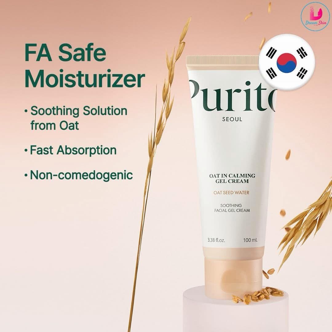 PURITO Oat In Calming Gel Cream, Non-Comedogenic, 77% Oat Seed Water Lightweight Water-Gel Face Moisturizer, Fragrance-Free, Vegan Korean Skincare, Sensitive & Blemish-Prone Skin, 100 mL 1 PURITO Oat In Calming Gel Cream, Non-Comedogenic, 77% Oat Seed Water Lightweight Water-Gel Face Moisturizer, Fragrance-Free, Vegan Korean Skincare, Sensitive & Blemish-Prone Skin, 100 mL