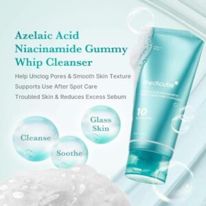 medicube Facial Cleanser Azelaic Acid Whip Cleanser | Soothing Cleansing Foam for Troubled Skin | Ideal for use after spot care, Excess Sebum Control | Niacinamide, Glycerin | Korean Skincare, 4.23 oz