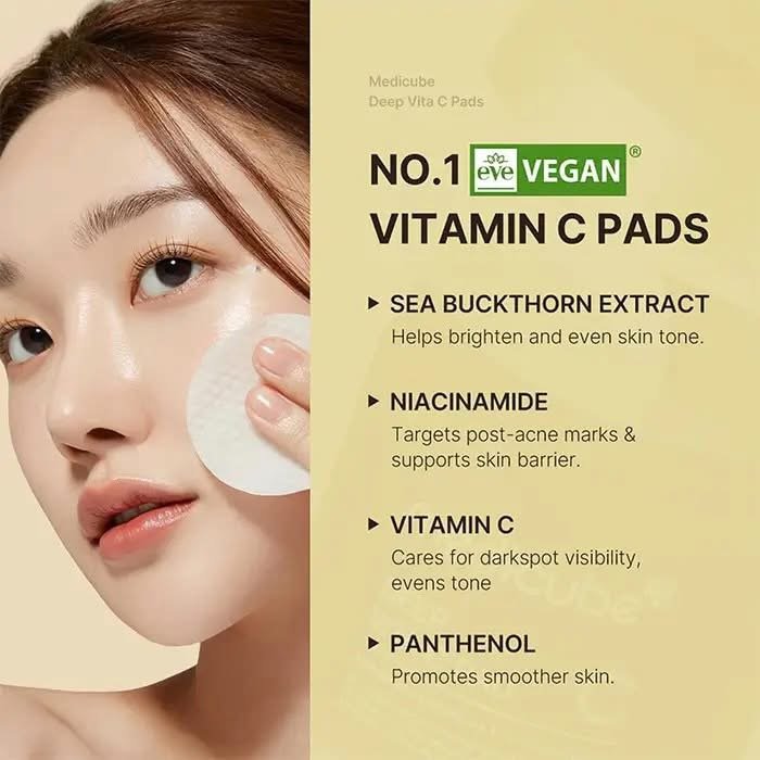 Medicube Toner Pads Deep Vita C Facial Toner Pad for Uneven Skin Tone & Texture | Vitamin Water and 3 Types of Vitamin, Deeply Hydrating & Resurfacing Pad | Korean Skin Care, 70 Pads 2 Medicube Toner Pads Deep Vita C Facial Toner Pad for Uneven Skin Tone & Texture | Vitamin Water and 3 Types of Vitamin, Deeply Hydrating & Resurfacing Pad | Korean Skin Care, 70 Pads - Image 2