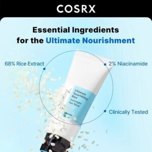 COSRX Ultimate Nourishing Rice Overnight Spa Mask, 60ml / 2.02 fl.oz | Rice Extract 68% and Niacinamide 2%, Korean Skin Care, Animal Testing Free