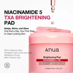 Anua Niacinamide 5 TXA Toner Pads – Hydrating Facial Pad for Daily Care, Under-eye with Tranexamic acid, Korean Skin Care (210ml, 60 Pads)