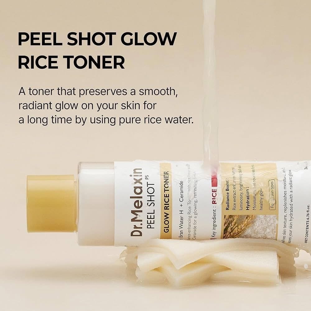 Dr.Melaxin Peel Shot Glow Rice Toner 200ml hydrated Skin Cleansing Skin Korean Skin Care 2 Dr.Melaxin Peel Shot Glow Rice Toner 200ml hydrated Skin Cleansing Skin Korean Skin Care - Image 2