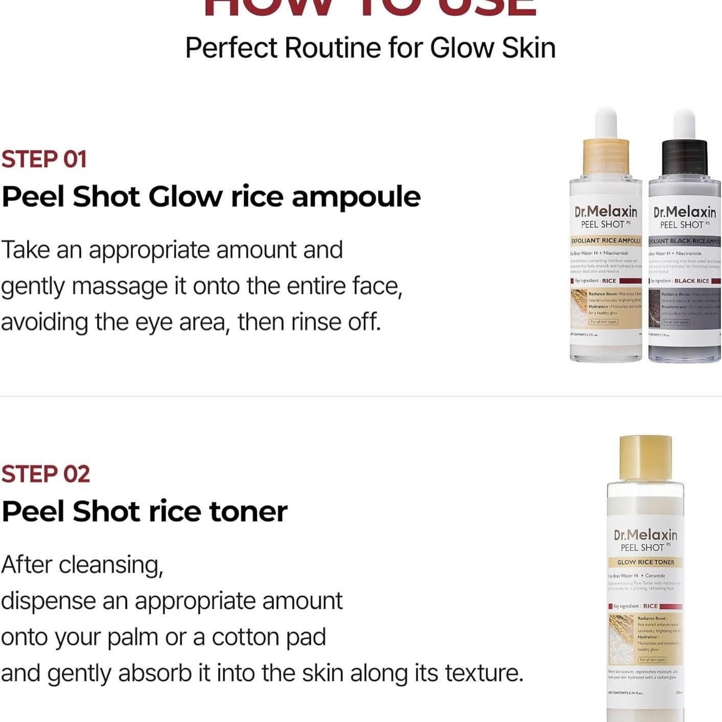 Dr.Melaxin Peel Shot Glow Rice Toner 200ml hydrated Skin Cleansing Skin Korean Skin Care 6 Dr.Melaxin Peel Shot Glow Rice Toner 200ml hydrated Skin Cleansing Skin Korean Skin Care - Image 6